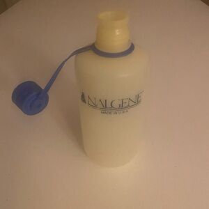 Vintage Nalgene Cream and Blue Water Bottle